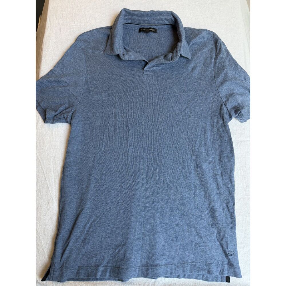Banana Republic Luxury Touch Short Sleeve Men's Blue Polo sz M
